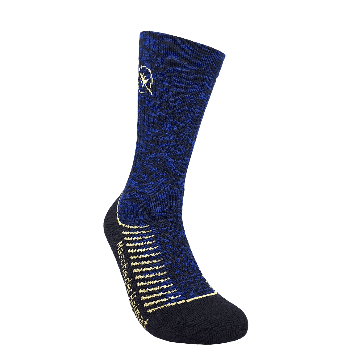 Merino-Winter-Socks blau gold, 35/38
