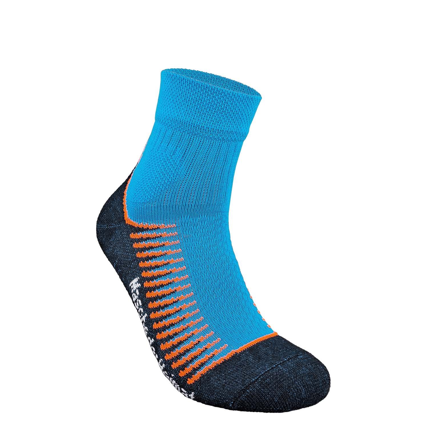 Allround-Socks azur fluoorange, kurz, 43/46